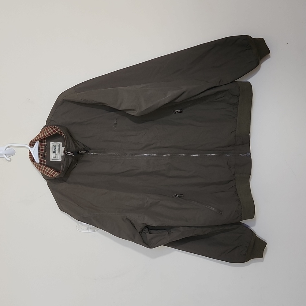 L.L.Bean Men's Full Zip Nylon Jacket Green 284429  Size L